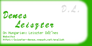 denes leiszter business card
